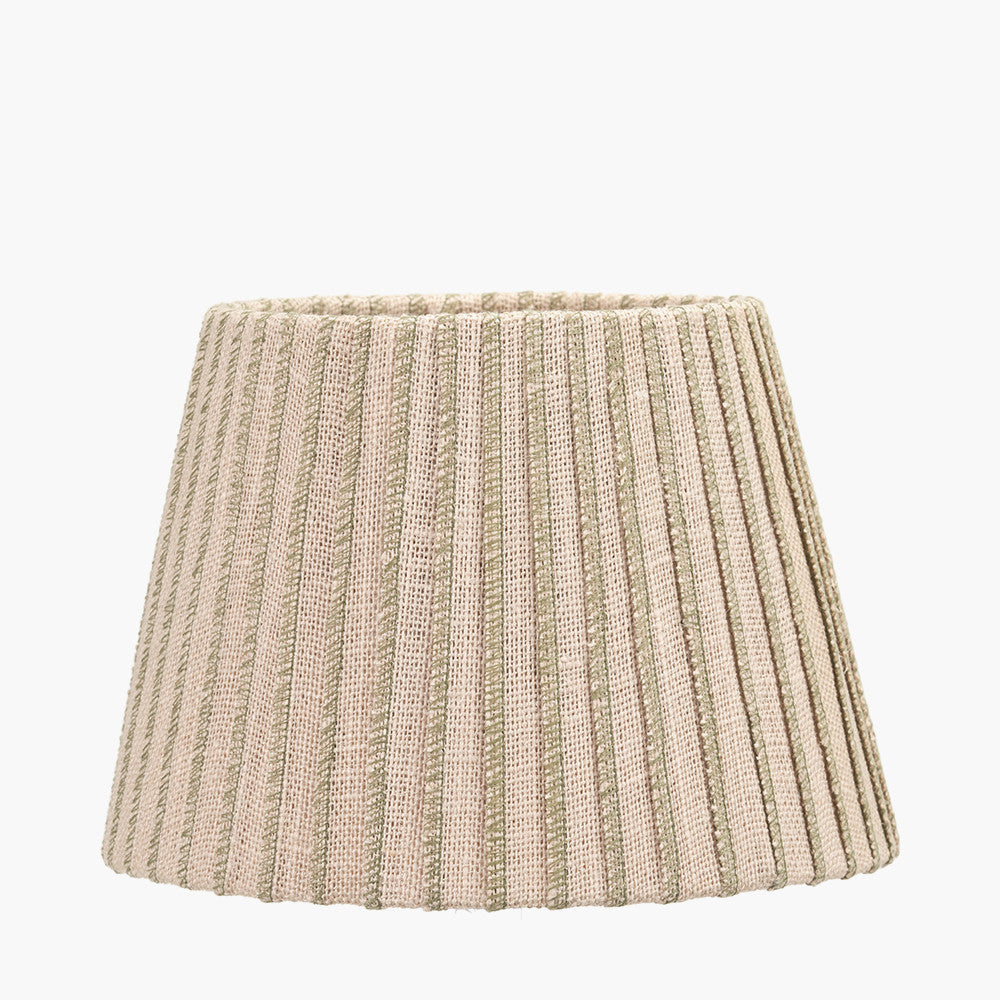 Isla 25cm Jute Striped Natural & Olive Tapered Lampshade