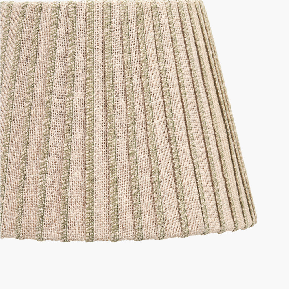 Isla 25cm Jute Striped Natural & Olive Tapered Lampshade