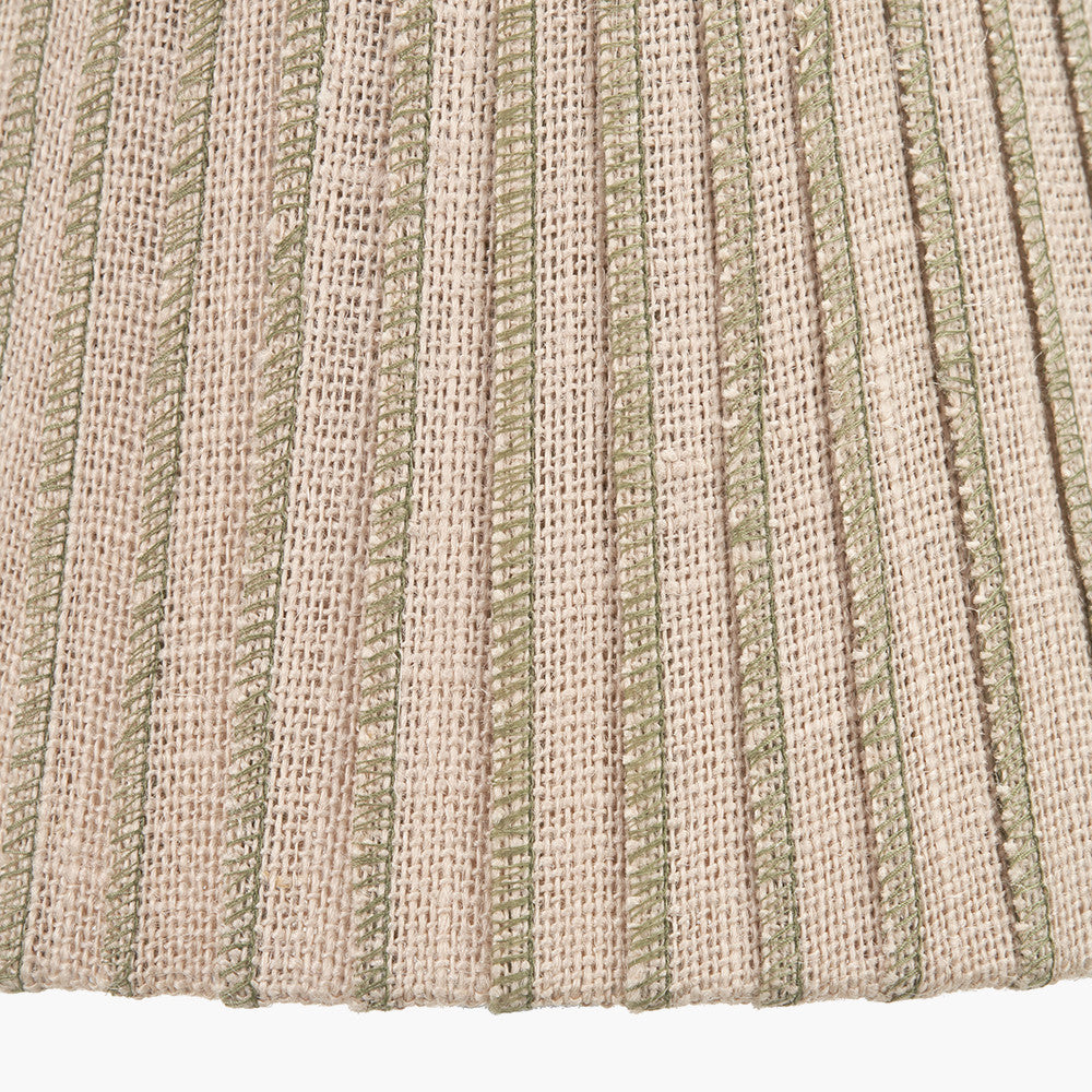 Isla 25cm Jute Striped Natural & Olive Tapered Lampshade