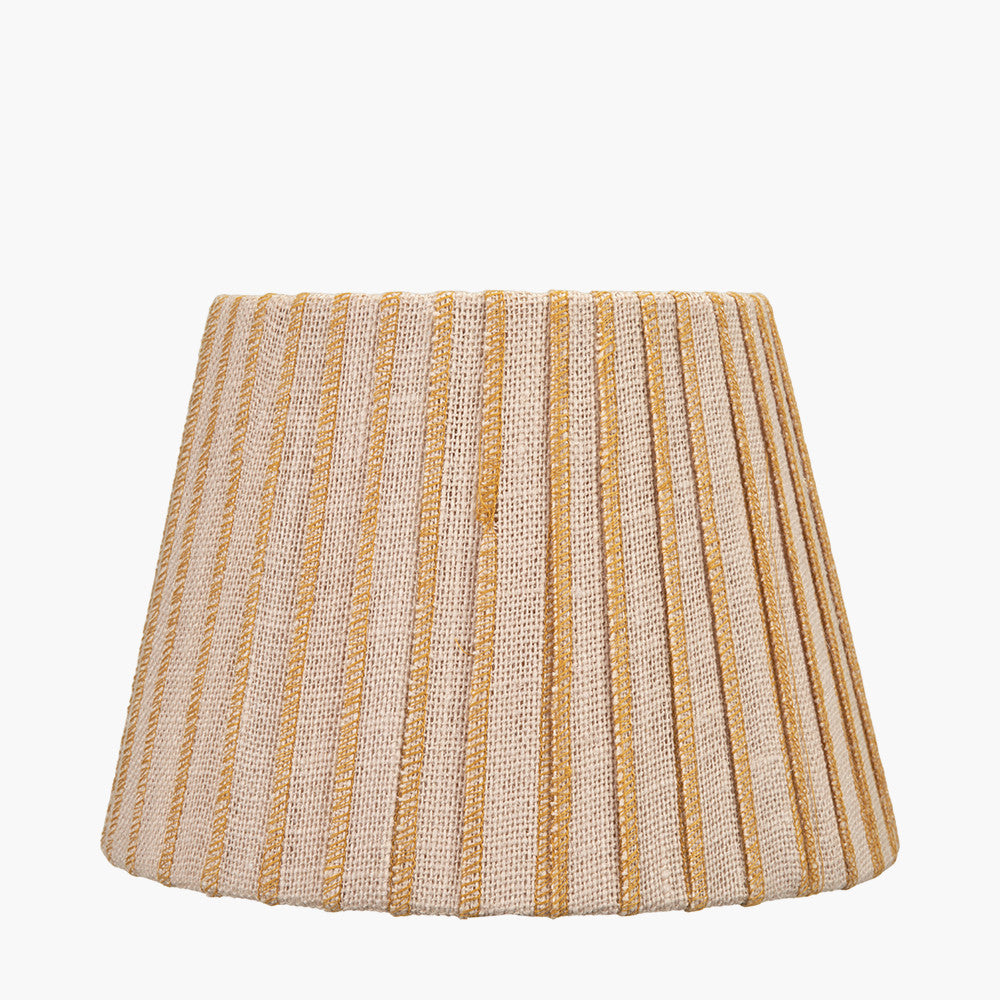 Isla 25cm Jute Striped Natural & Yellow Tapered Lampshade