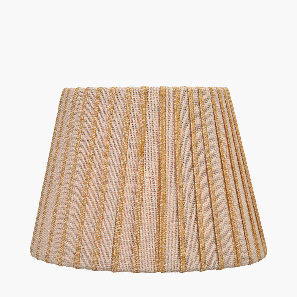 Isla 25cm Jute Striped Natural & Yellow Tapered Lampshade