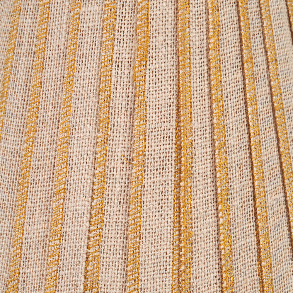 Isla 25cm Jute Striped Natural & Yellow Tapered Lampshade