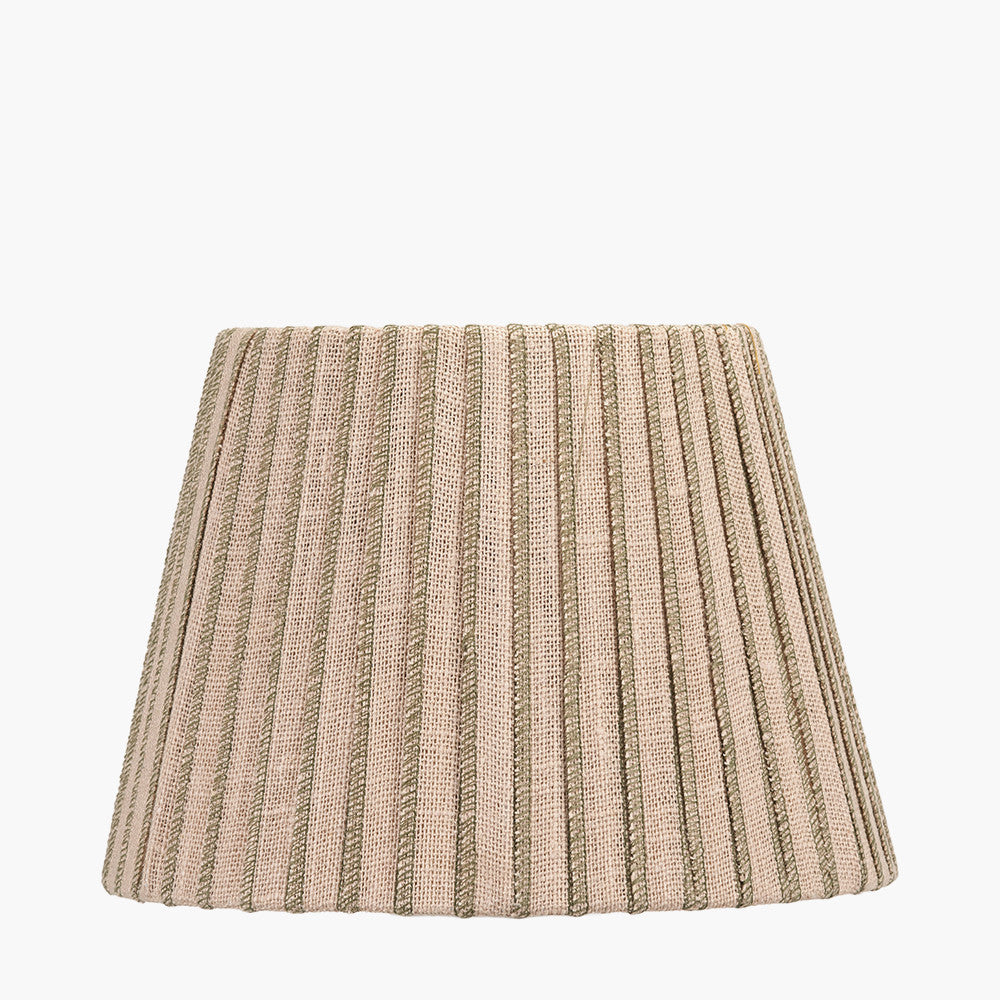 Isla 30cm Jute Striped Natural & Olive Tapered Lampshade
