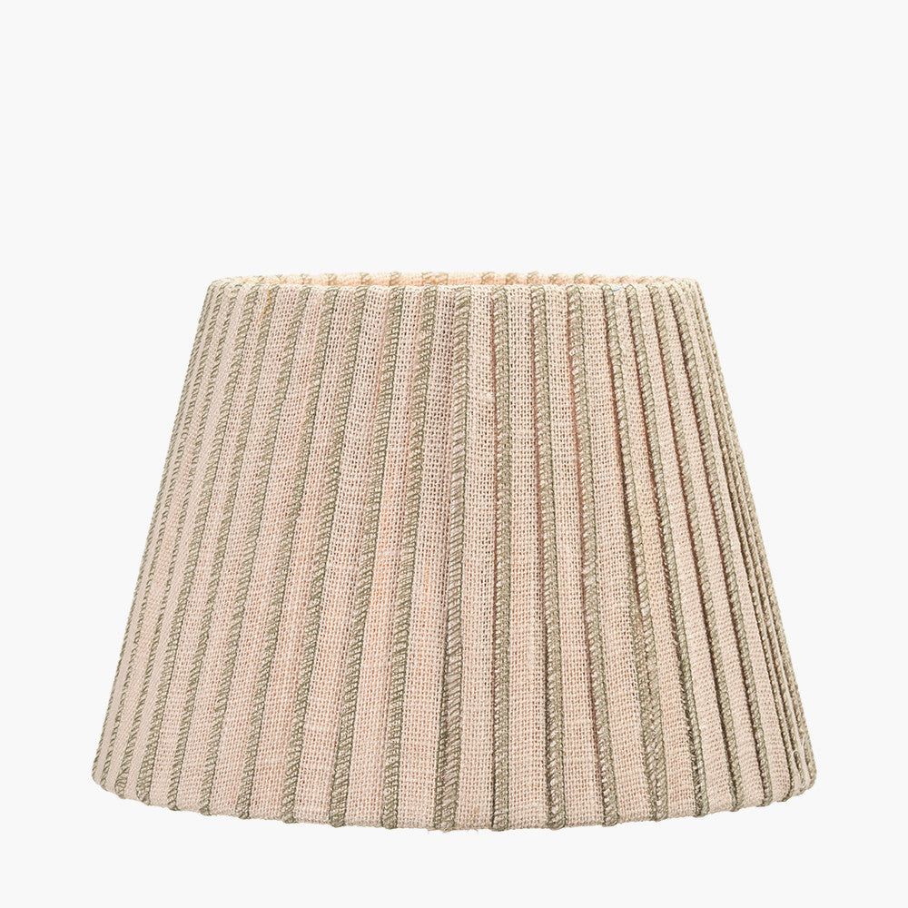 Isla 30cm Jute Striped Natural & Olive Tapered Lampshade