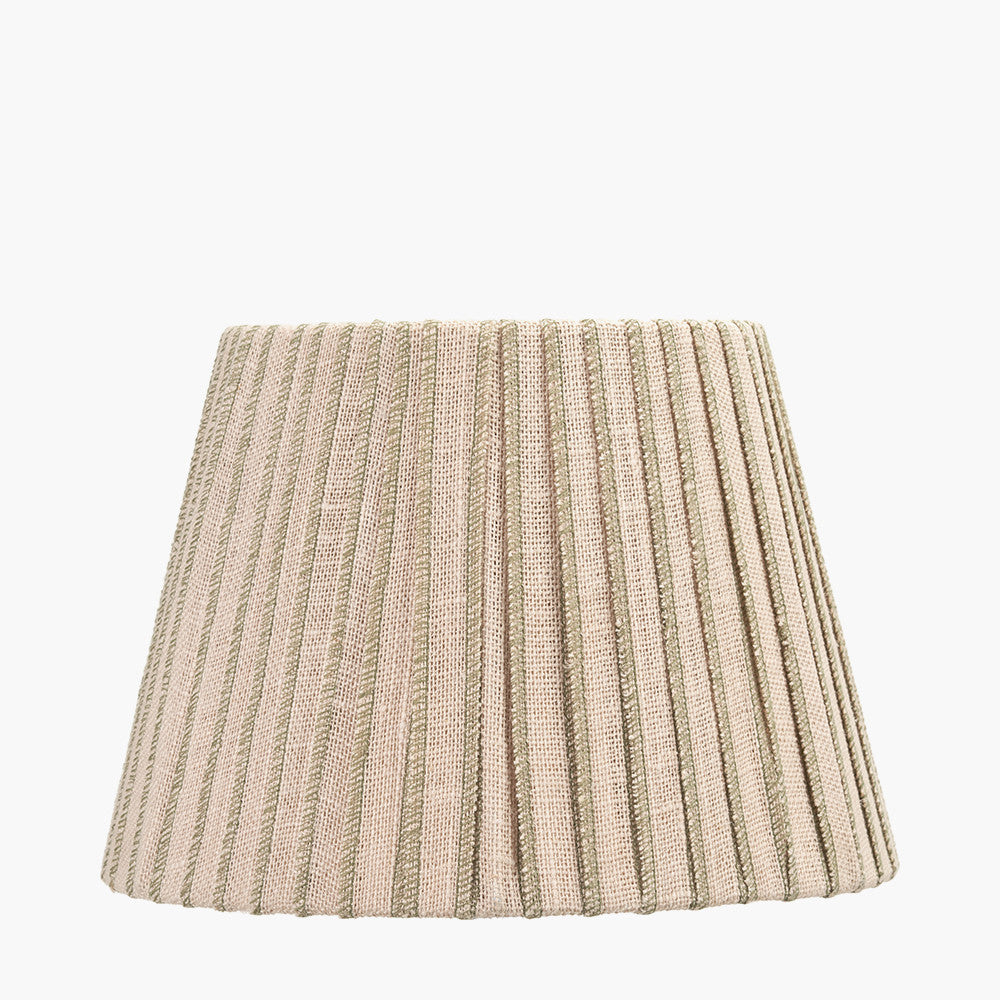 Isla 30cm Jute Striped Natural & Olive Tapered Lampshade