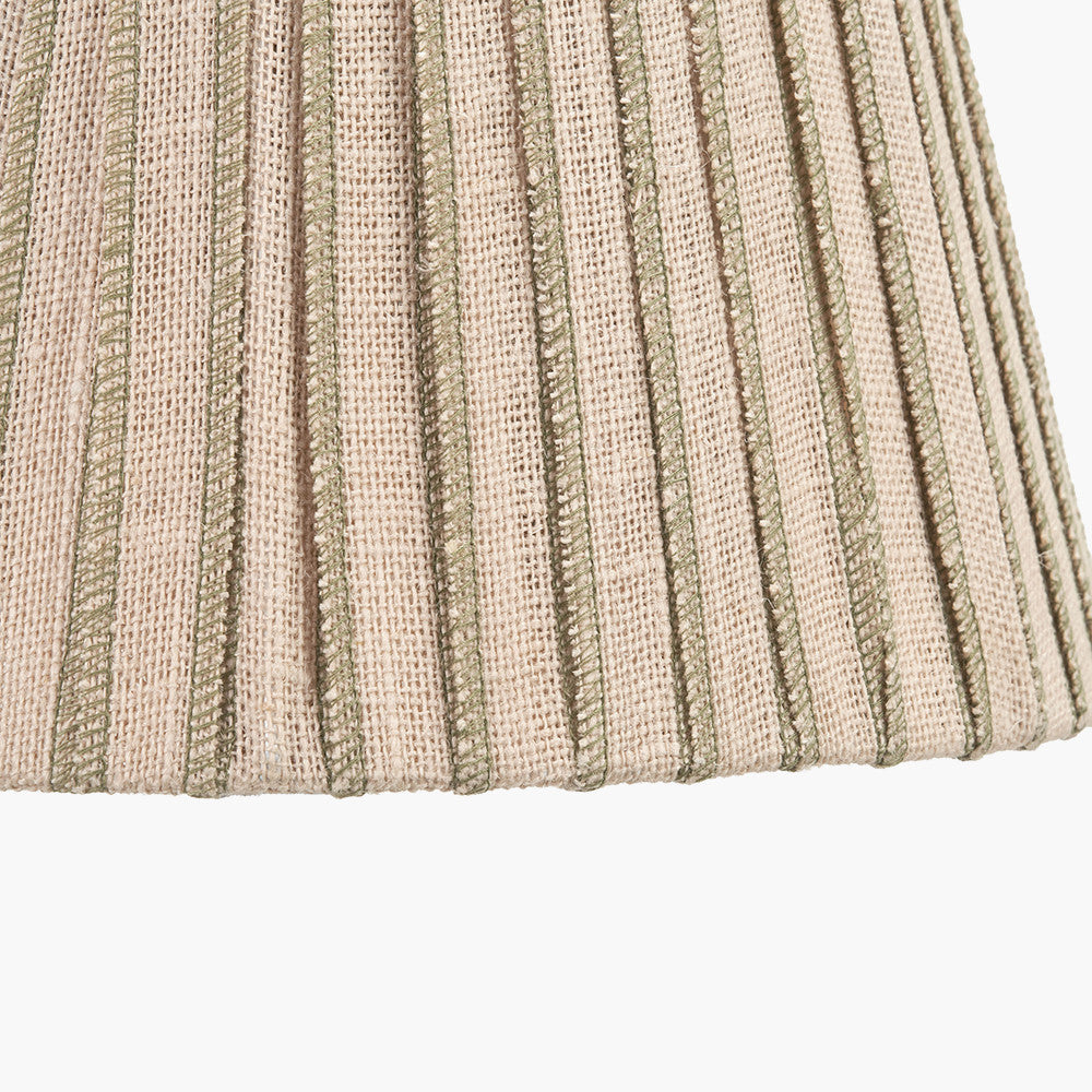 Isla 30cm Jute Striped Natural & Olive Tapered Lampshade