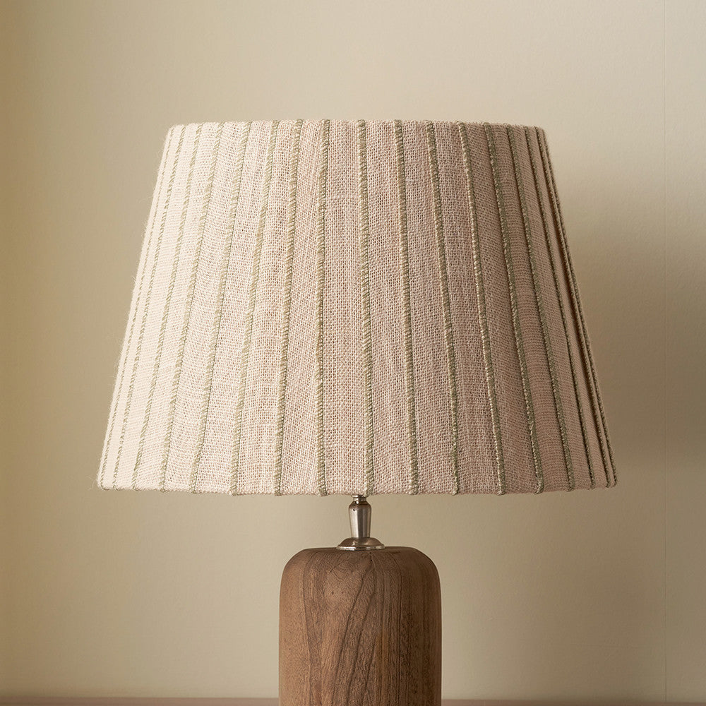 Isla 30cm Jute Striped Natural & Olive Tapered Lampshade