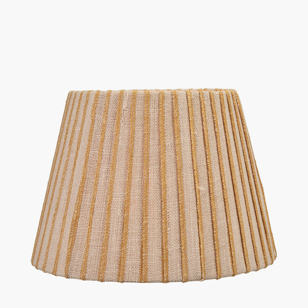 Isla 30cm Jute Striped Natural & Yellow Tapered Lampshade