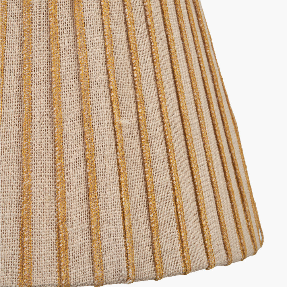 Isla 30cm Jute Striped Natural & Yellow Tapered Lampshade