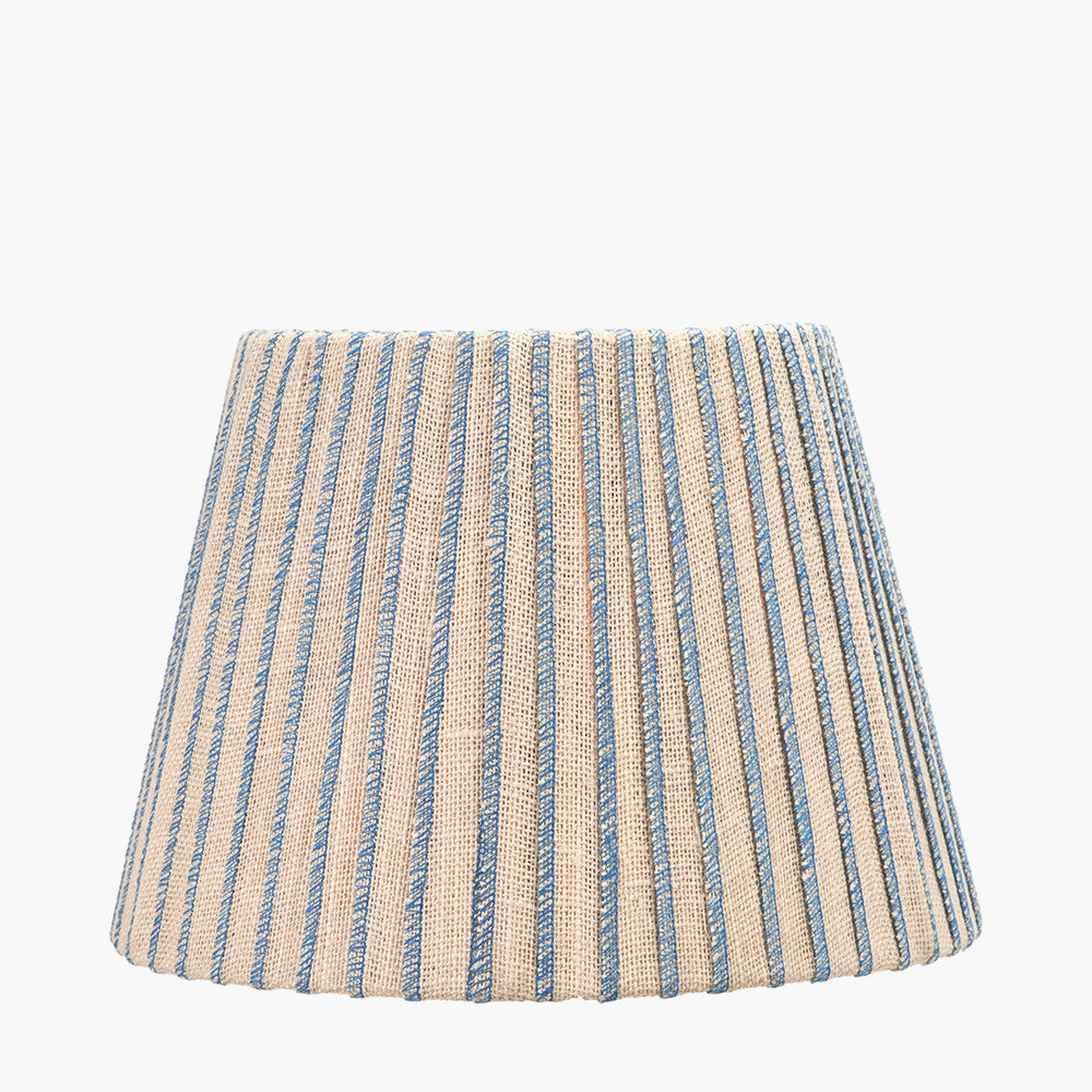 Isla 35cm Jute Striped Natural & Blue Tapered Lampshade