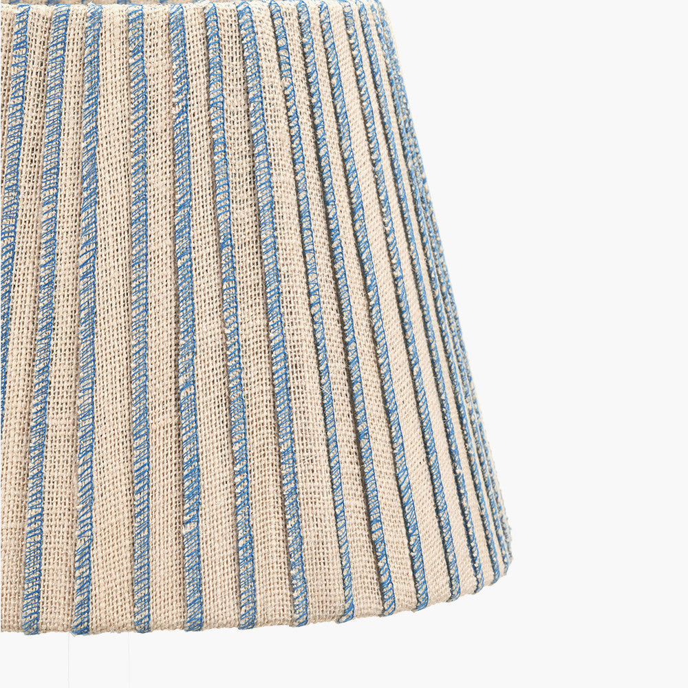 Isla 35cm Jute Striped Natural & Blue Tapered Lampshade