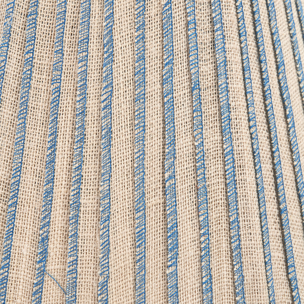 Isla 35cm Jute Striped Natural & Blue Tapered Lampshade