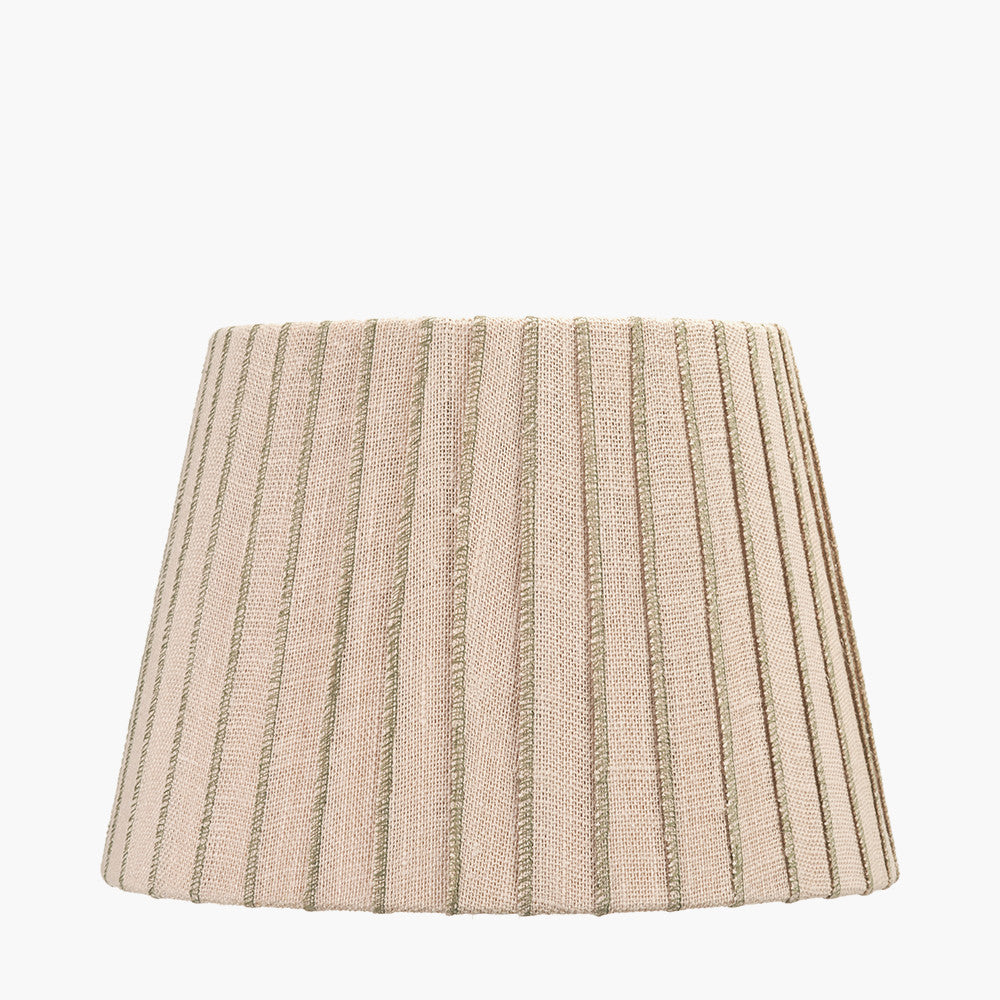 Isla 35cm Jute Striped Natural & Olive Tapered Lampshade