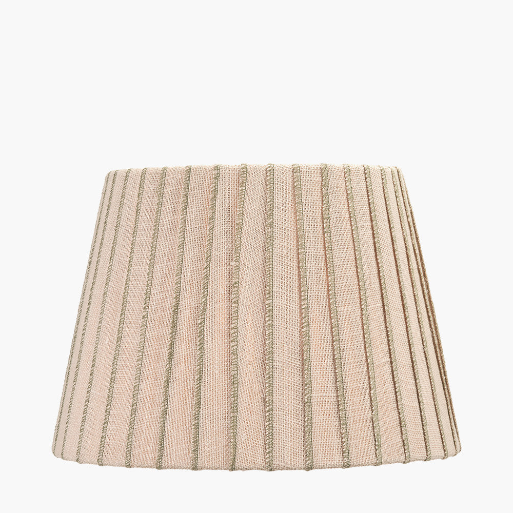 Isla 35cm Jute Striped Natural & Olive Tapered Lampshade