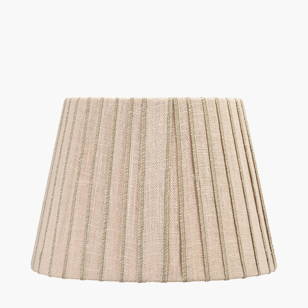 Isla 35cm Jute Striped Natural & Olive Tapered Lampshade
