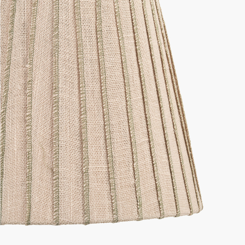 Isla 35cm Jute Striped Natural & Olive Tapered Lampshade