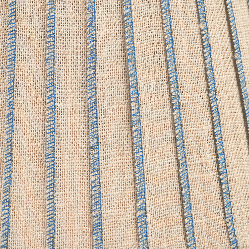 Isla 40cm Jute Striped Natural & Blue Tapered Lampshade
