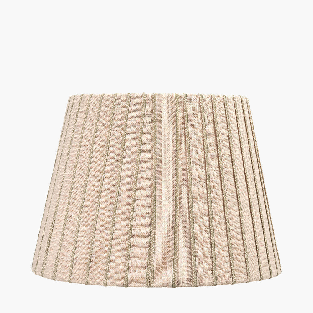 Isla 40cm Jute Striped Natural & Olive Tapered Lampshade