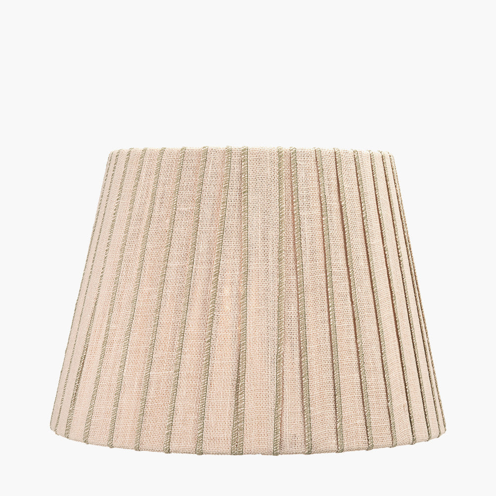 Isla 40cm Jute Striped Natural & Olive Tapered Lampshade