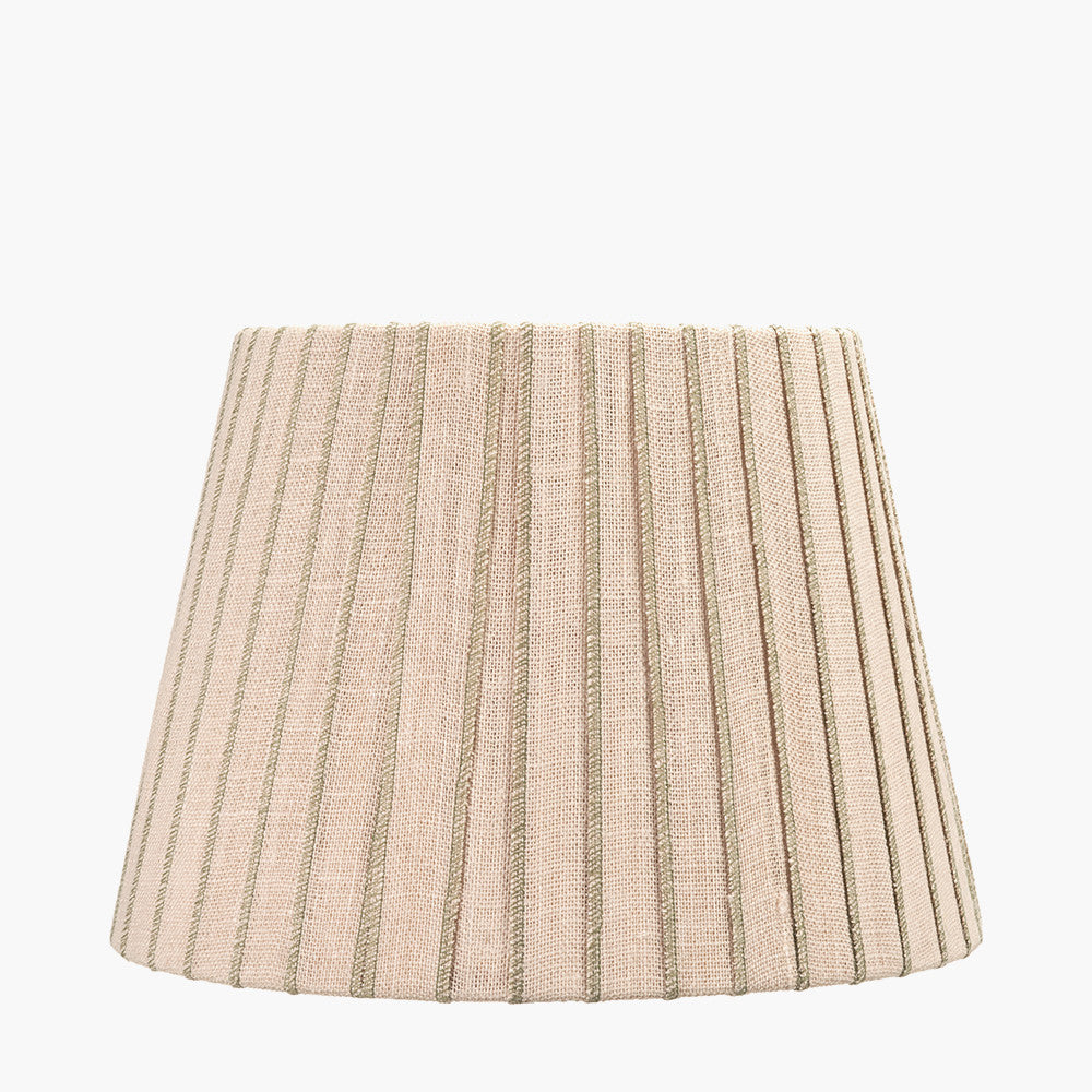 Isla 40cm Jute Striped Natural & Olive Tapered Lampshade