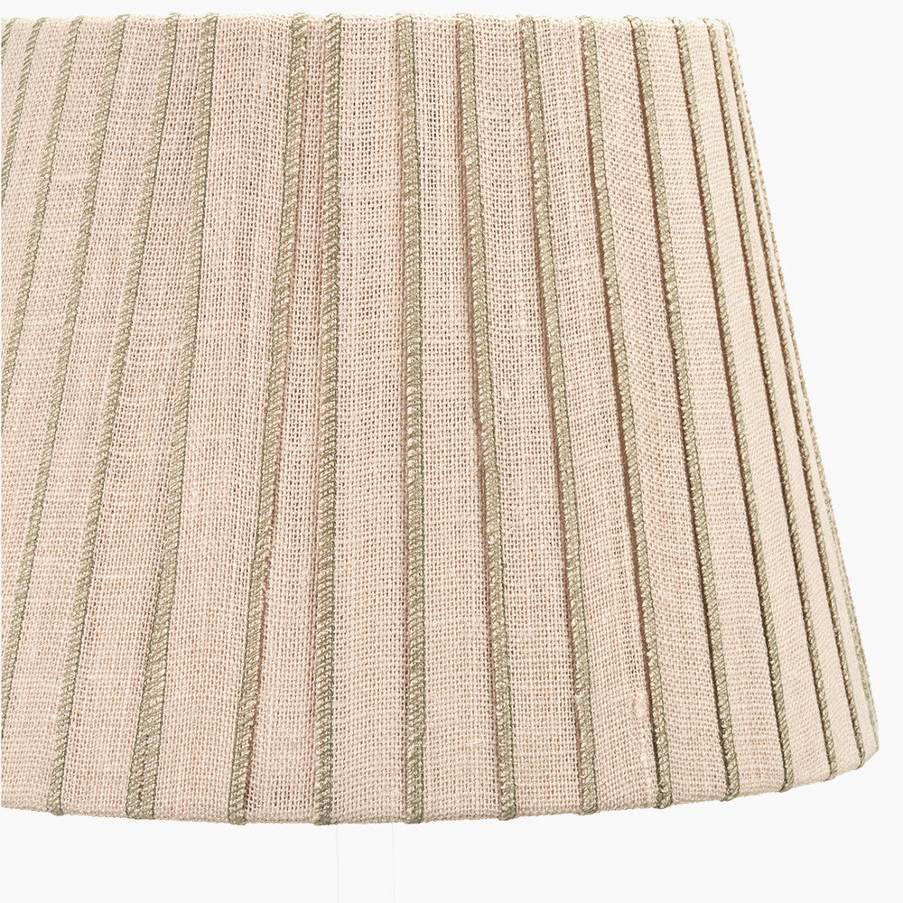 Isla 40cm Jute Striped Natural & Olive Tapered Lampshade