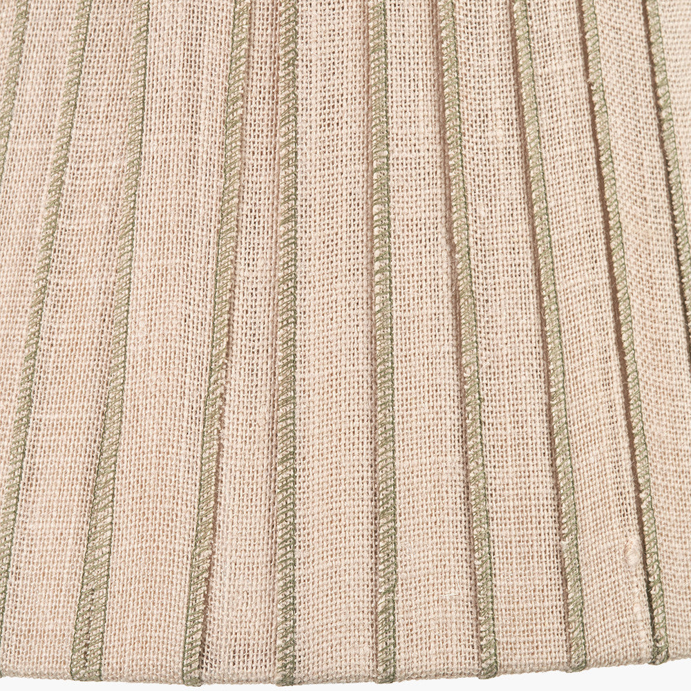 Isla 40cm Jute Striped Natural & Olive Tapered Lampshade
