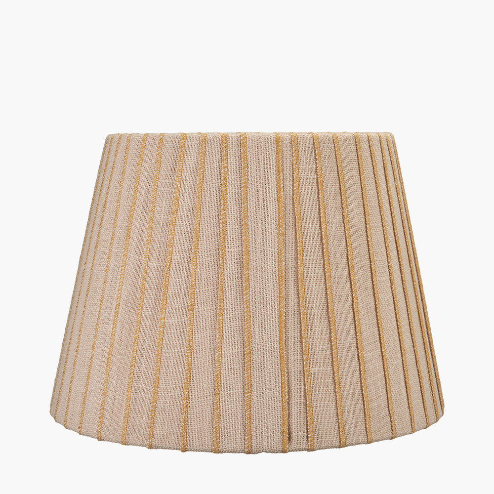 Isla 40cm Jute Striped Natural & Yellow Tapered Lampshade