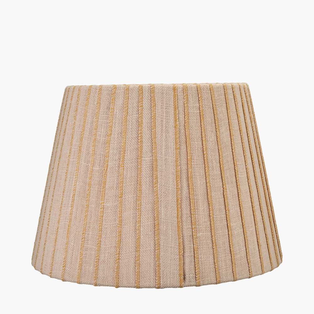 Isla 40cm Jute Striped Natural & Yellow Tapered Lampshade