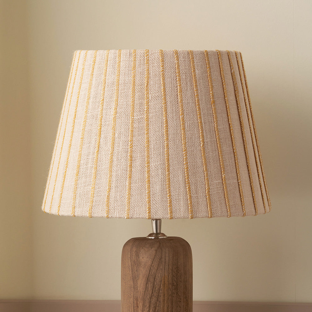 Isla 40cm Jute Striped Natural & Yellow Tapered Lampshade