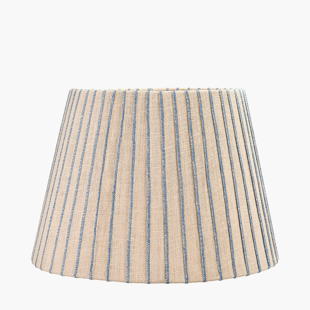 Isla 45cm Jute Striped Natural & Blue Tapered Lampshade