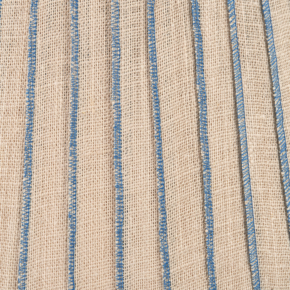Isla 45cm Jute Striped Natural & Blue Tapered Lampshade