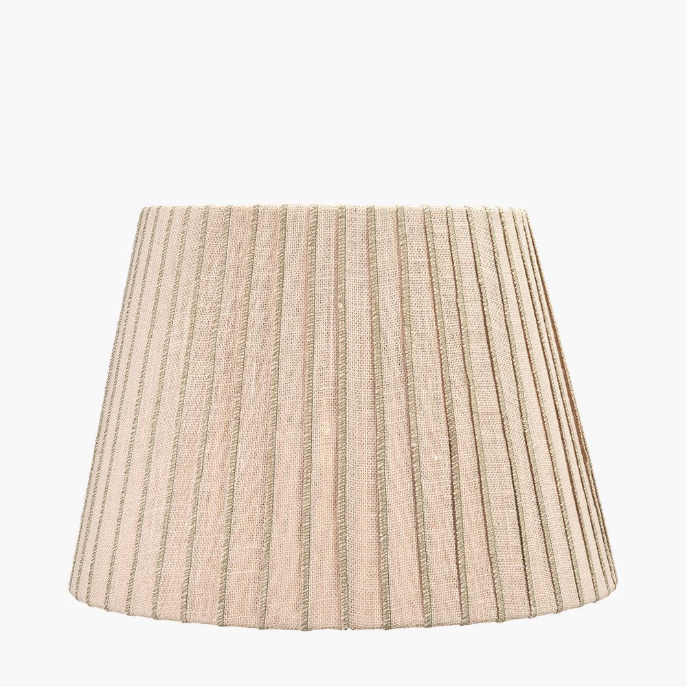 Isla 45cm Jute Striped Natural & Olive Tapered Lampshade