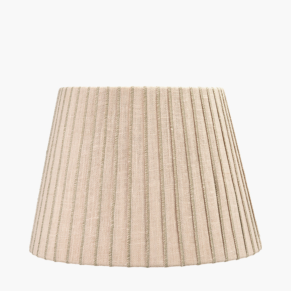 Isla 45cm Jute Striped Natural & Olive Tapered Lampshade