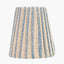 Isla 14cm Jute Striped Natural & Blue Tall Tapered Candle Clip Lampshade