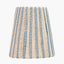 Isla 14cm Jute Striped Natural & Blue Tall Tapered Candle Clip Lampshade