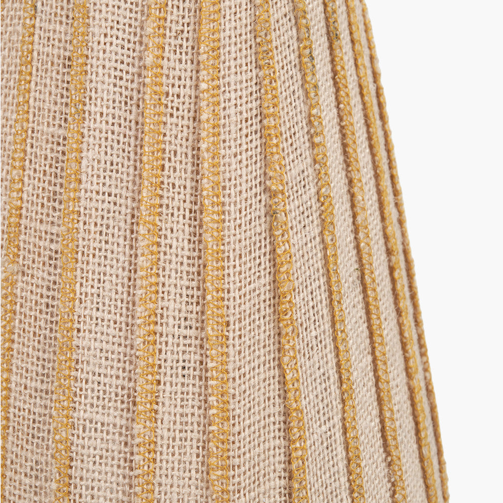 Isla 14cm Jute Striped Natural & Yellow Tall Tapered Candle Clip Lampshade