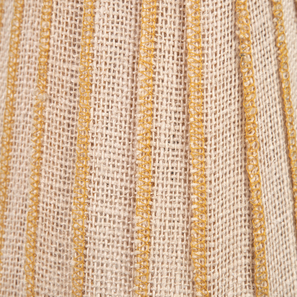 Isla 14cm Jute Striped Natural & Yellow Tall Tapered Candle Clip Lampshade