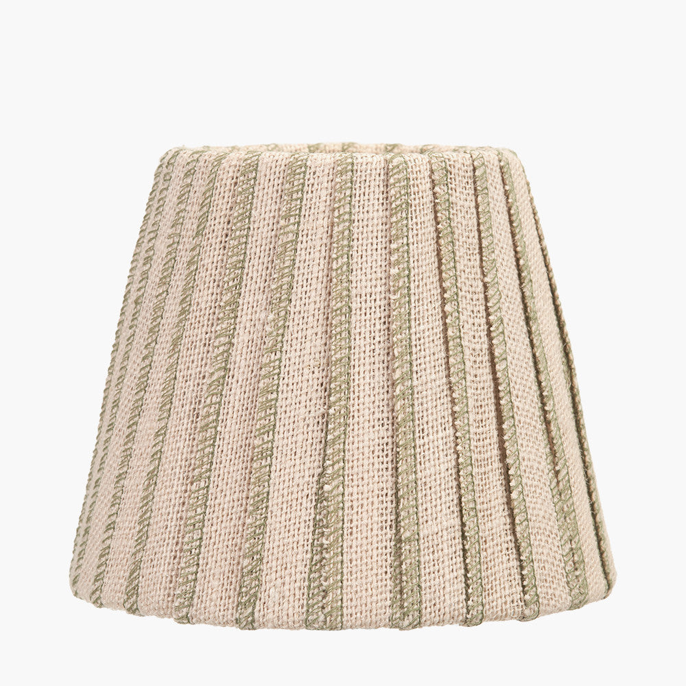Isla 16cm Jute Striped Natural & Olive Tapered Lampshade