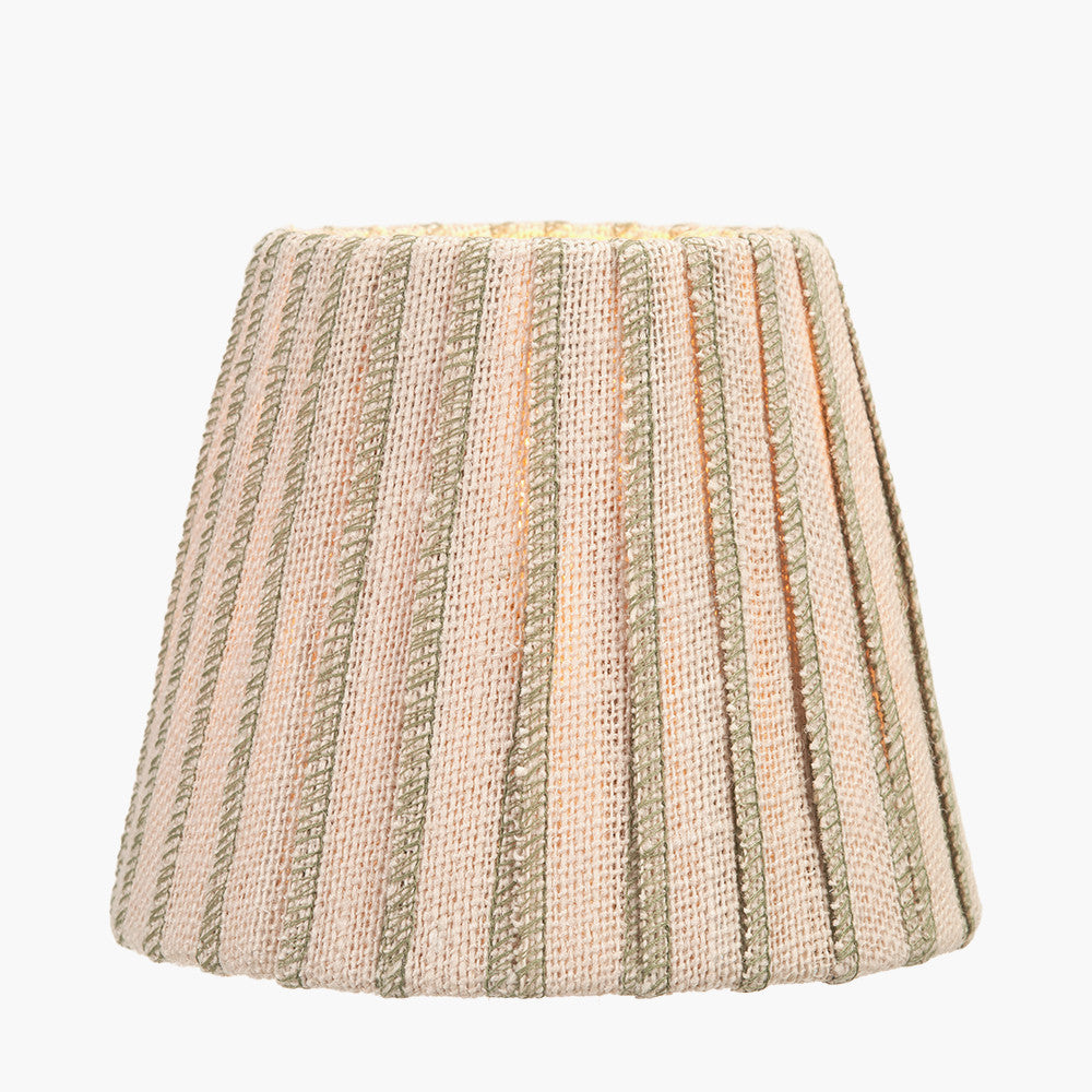 Isla 16cm Jute Striped Natural & Olive Tapered Lampshade