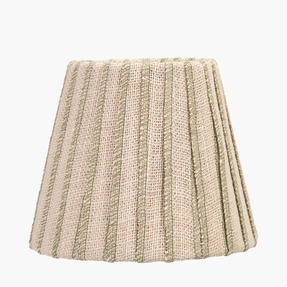 Isla 16cm Jute Striped Natural & Olive Tapered Lampshade