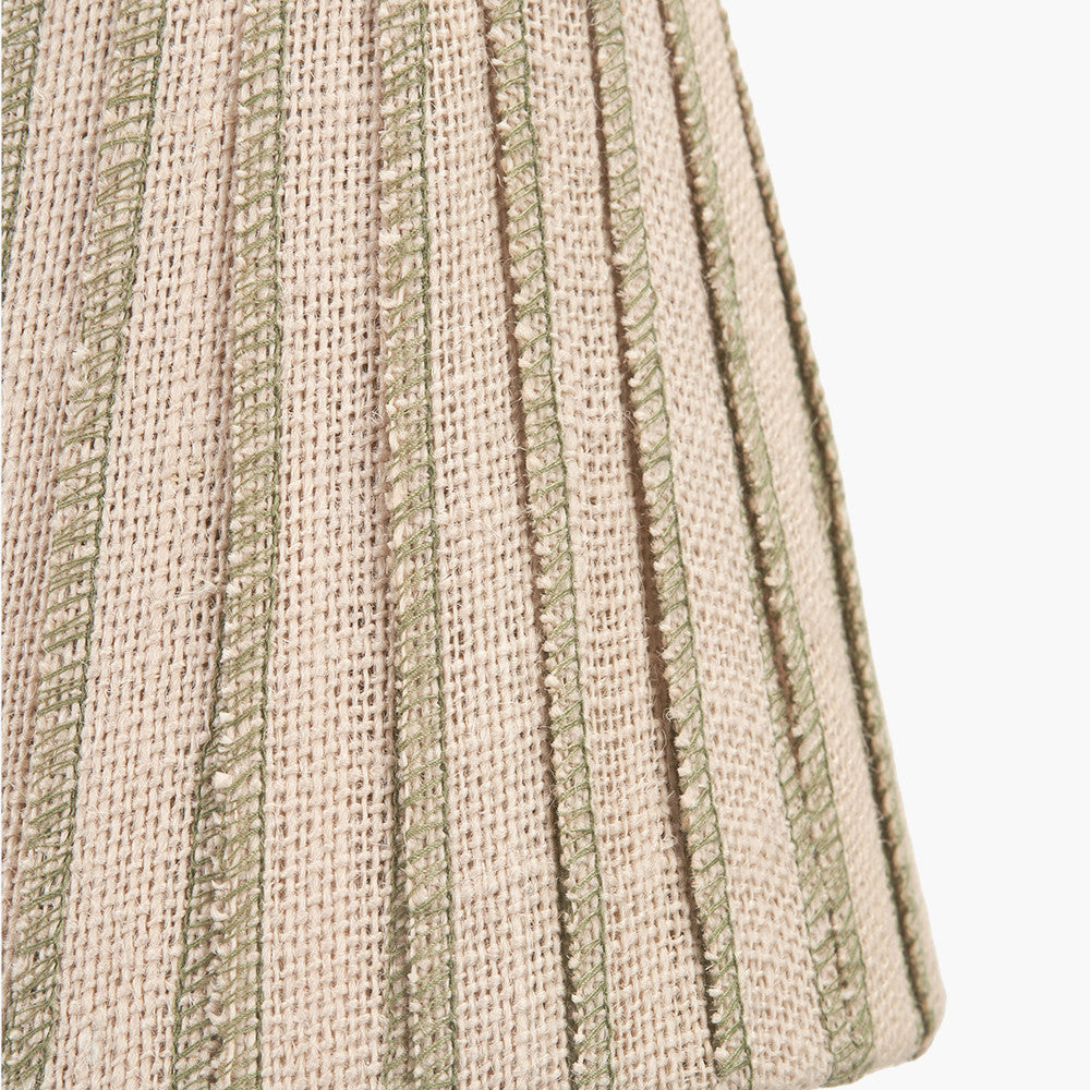 Isla 16cm Jute Striped Natural & Olive Tapered Lampshade