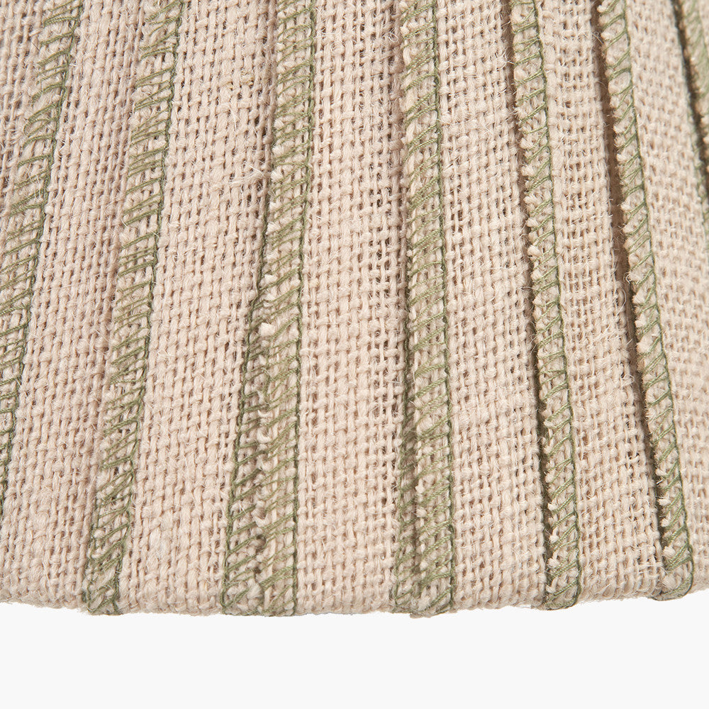 Isla 16cm Jute Striped Natural & Olive Tapered Lampshade