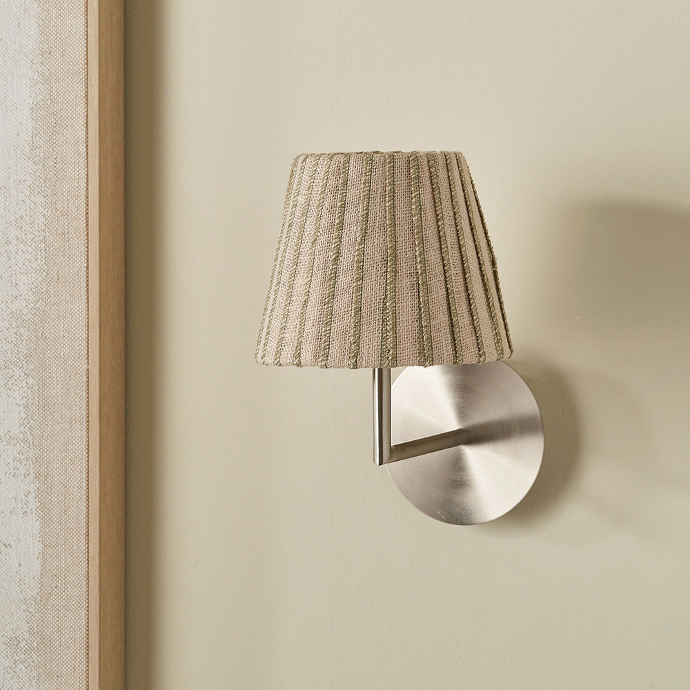 Isla 16cm Jute Striped Natural & Olive Tapered Lampshade