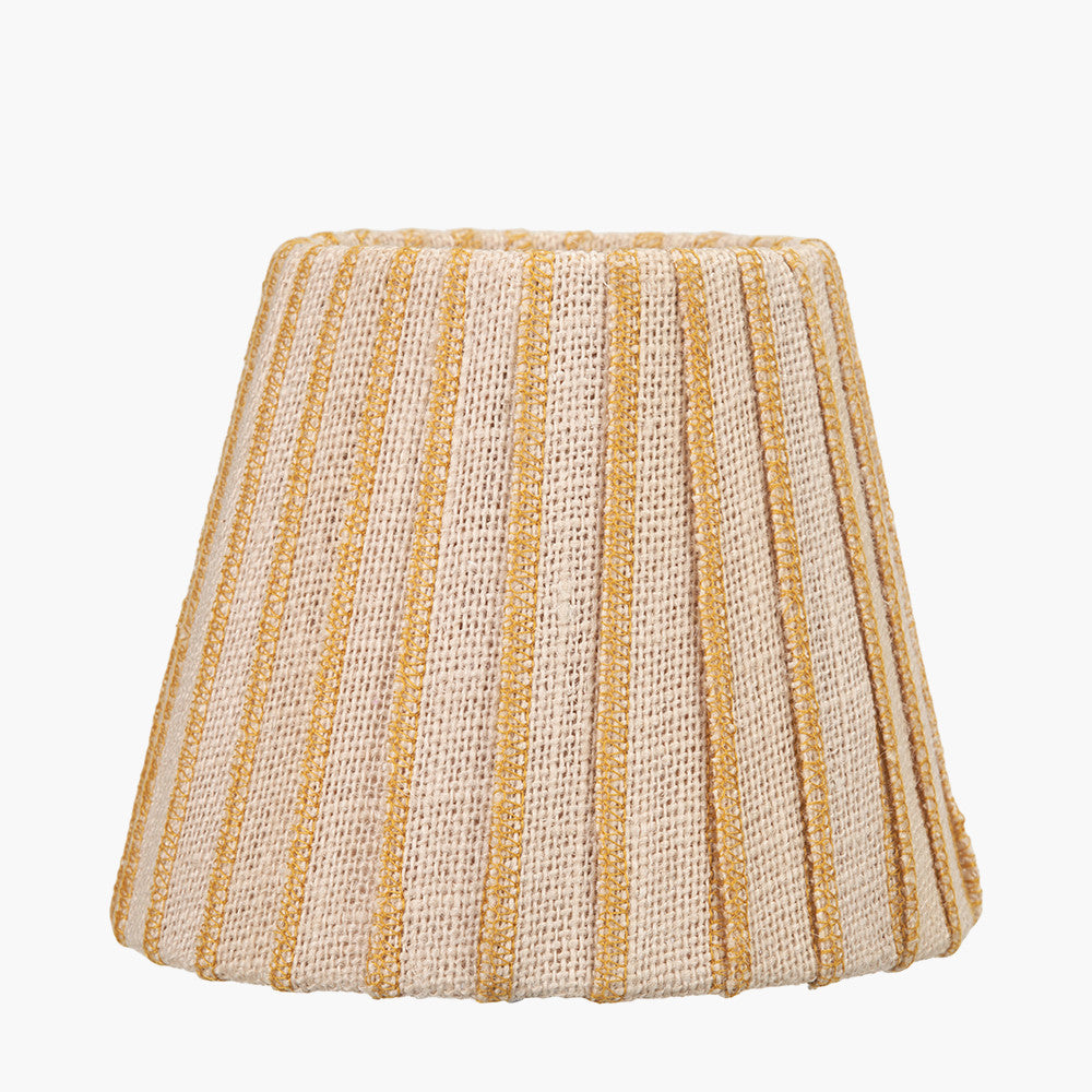 Isla 16cm Jute Striped Natural & Yellow Tapered Lampshade
