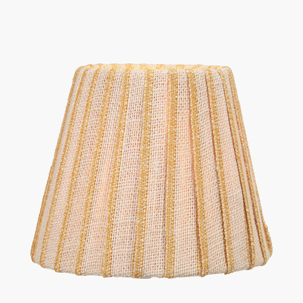 Isla 16cm Jute Striped Natural & Yellow Tapered Lampshade