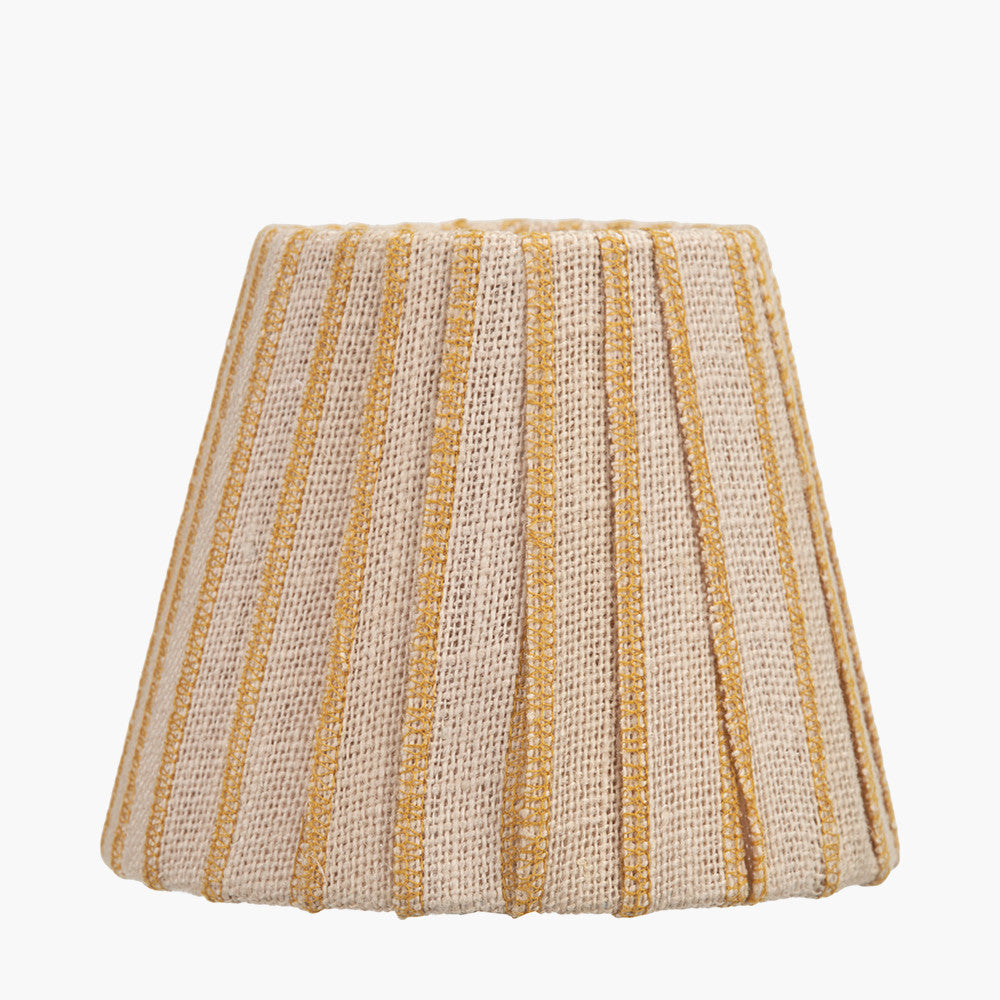Isla 16cm Jute Striped Natural & Yellow Tapered Lampshade