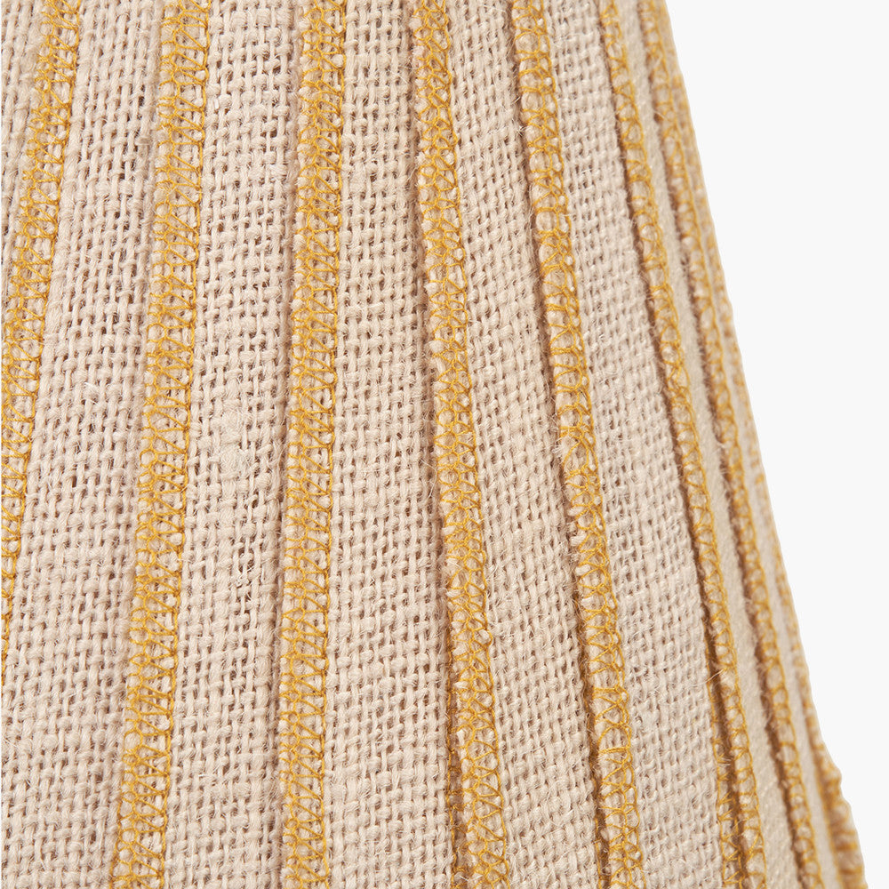 Isla 16cm Jute Striped Natural & Yellow Tapered Lampshade