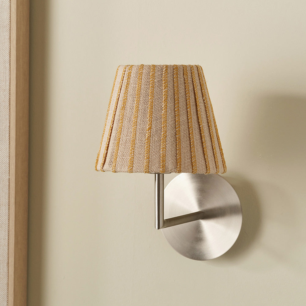 Isla 16cm Jute Striped Natural & Yellow Tapered Lampshade