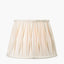 Odette 30cm White Linen Slub Pinch Pleat Tapered Lampshade