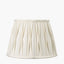 Odette 30cm White Linen Slub Pinch Pleat Tapered Lampshade